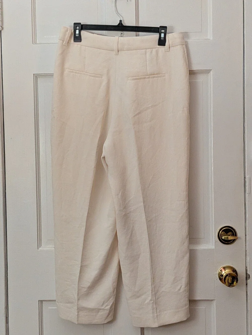 Aritzia The Effortless Pant Cropped Crepette Ivory Wide Leg Size 12 - Picture 3 of 5